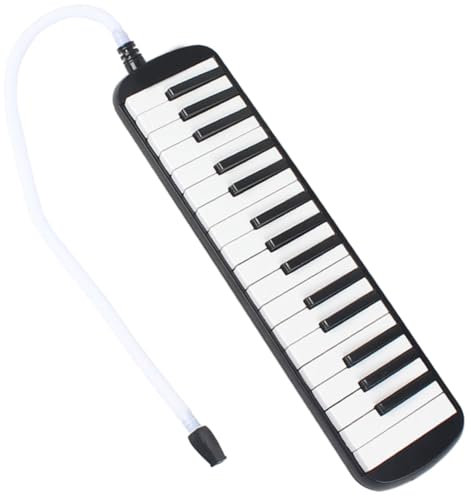 Toddmomy Melodica Tasten Für Anfänger Junge Mädchen Blasinstrument Musikunterricht Einstiegs-instrument Mit Langem Und Kurzem Mundstück Schwarz Für Schule Und Party