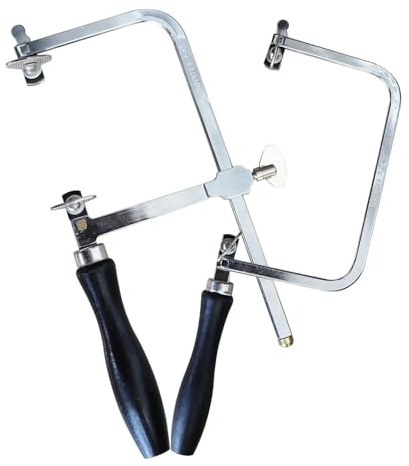 YGESZZAY Scie Professionnelle réglable avec 2 Lames de scie, Arc de scie Fixe en Forme de U, Cadre de scie à métaux, Outil Manuel, scie de bijoutier, Kit de Fabrication de Bijoux(Adjustable)