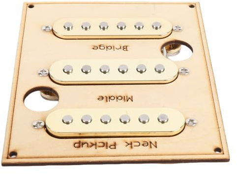 SUNGOOYUE Ensemble de Pick-up à Bobine Unique, Remplacement des Micros de Bobine Unique SETT de Remplacement de Bobine à Bobine Unique avec des Camionnettes Alnico 5 Aimants en Fibre (SILVER)