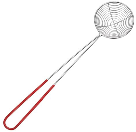 Stainless Steel Wire Skimmer Spoon,Wire Skimmer Spoon Strainer Spider for Kitchen Mesh Spoons with Long Handle for Cooking Non-Stick Mesh Skimmers Strainer for Kitchen(S)