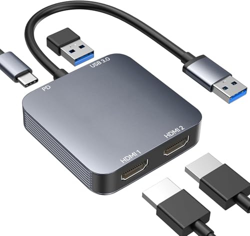 ABLEWE USB 3.0 USB Hdmi Adapter, HDMI zu USB Audio Video Grafikkonverter Kabel für Laptop Monitor Desktop TV, kompatibel mit Mac OS, Windows