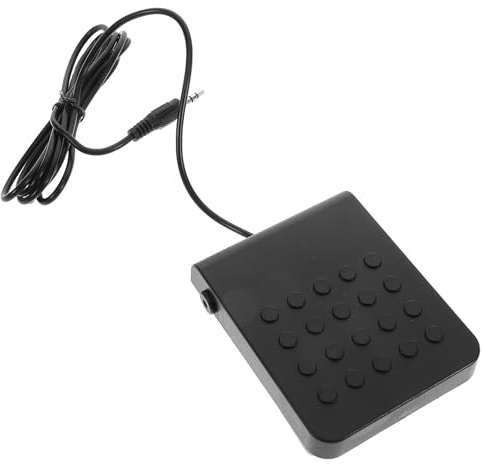 Sustain Pedal Pl-01b mit 3, 5-mm Klinke für E-piano Schwarz | Abs und Metall, für Klavier und Midi Synthesizer, Schlichtes Elegantes Design