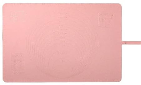 Tappetini stendipasta Tappetino for impastare in silicone, utensili da cucina antiaderenti, tappetino for, for antiscivolo graduato(60x40cm Pink)