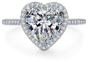 Epinki Freundschaftsringe 18 Karat 750 Gelbgold, Herz Pärchen Ringe mit Moissanit Herzschliff, Solitärring Labor Erstellt Diamant 950 Platin Echt, Gr.47-65