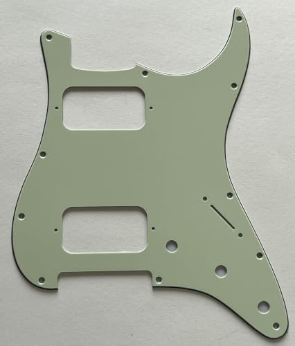 Pickguard passar kompatibel dubbelfet HH Strat Humbucker stil gitarr, 3 lager vintage grön