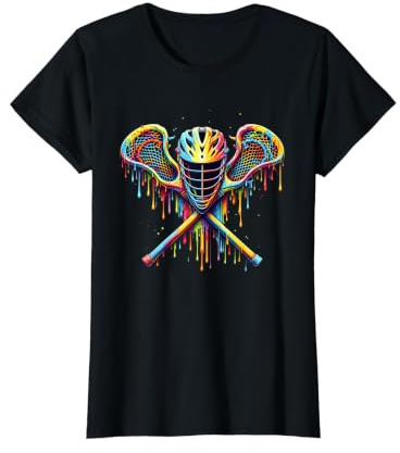 Lacrosse Drip Lax Helmet Sticks Paint Splash Drip Lacrosse Value Graphic T-Shirt