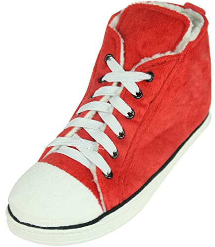 Home Slipper Women's Girl's Winter Warm Soft Plush Comfy Indoor Outdoor Floor Fancy Sneaker Slipper Booties,US 8,Red