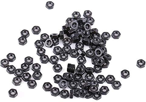 Écrous Hexagonaux Din934 M2-M5 Filetage Métrique en Acier au Carbone Noir pour Appareils Ménagers et de Bureau, Équipements (M2) - 100 Pièces