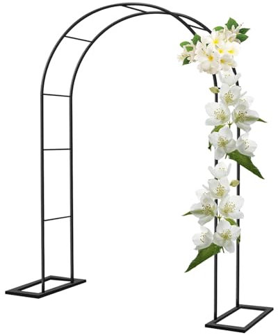 Arco de jardín metálico Enrejado para Bodas y Eventos: Ideal para Plantas trepadoras, Rosas y Fiestas Nupciales. Pérgola Exterior para telones de Fondo. Tamaño Grande: 280 x 220 x 40 cm.