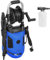 Outsunny Rondella ad alta pressione da 1800 W, pressione 150 bar, portata 420 l/h, idropulitrice portatile con ugello regolabile, tubo da 6 m, avvolgitubo, manico in acciaio per casa, patio, auto