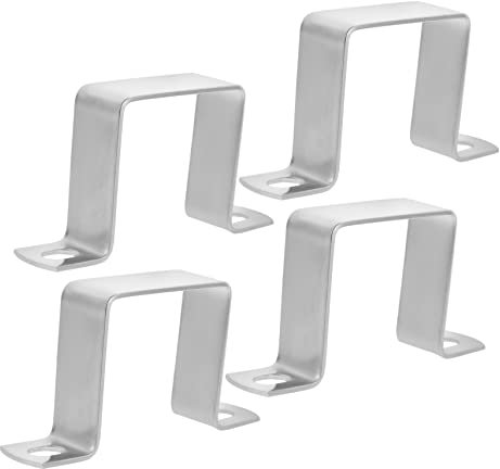 EXCEART 4pièces Lot De Supports De Serrage Pour Tube Carré Acier Inoxydable Colliers De Montage Pour Projets Intérieurs Et Extérieurs