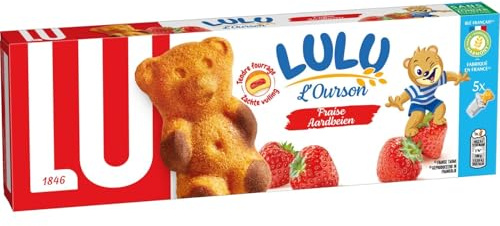 L'ou – Délice Fruité à la Fraise, Gâteaux Moelleux Fourrés, Idéal Pour la Pause (5 sachets, 150g) - Lot de 4 - vendu par Lot