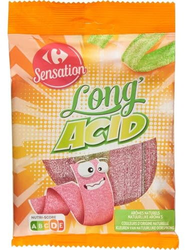 CARREFOUR SENSATION – Bonbons Acidulés Intenses pour une Explosion de Saveurs, Format 200g - lot de 4 - Vendu par Lot