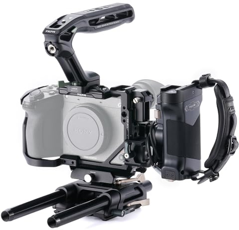 Tilta FX2 Cage, gabbia completa per fotocamera compatibile con il kit Sony FX2 Pro con impugnatura superiore Xeno, piastra base LWS da 15 mm e impugnatura avanzata - Nero TA-T88-C-B