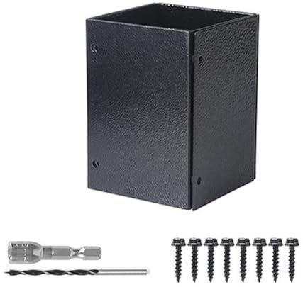 Protection de colonne réglable pour boîte aux lettres, clôture et terrasse – 8,35 à 15,2 cm de largeur, 15,2 cm de hauteur, acier au carbone avec revêtement résistant à la rouille, comprend 4 panneaux