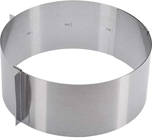 Westmark Tortiera ad anello, Molto alta, Ø 16-30 cm variabile, Acciaio inox, Argento, 31312260