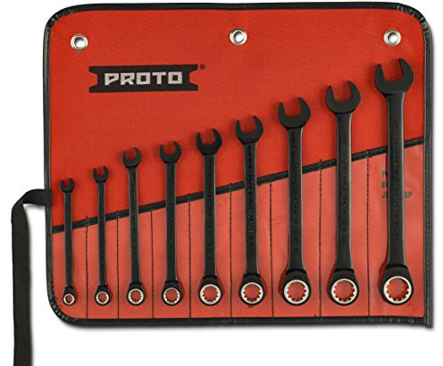 Stanley Proto jscr-9s Proto 9 piezas negro cromo non-reversible combinación llave de trinquete