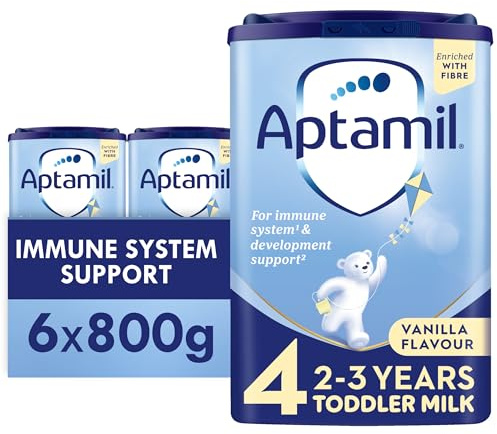 Aptamil 4 Toddler Baby Milk Powder Formula Vanilla Flavour, 2-3 Years, 800g (Pack of 6)
