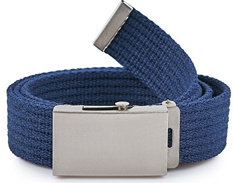 Merry Style Damen Gürtel Stoffgürtel P20 (Navyblau-Silber, 105 cm (Gesamtlänge 110 cm))