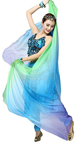 Doubleer Bauchtanz Kostüme Chiffon Garn Schal Solide Belly Dance Veils Bühnen Requisiten