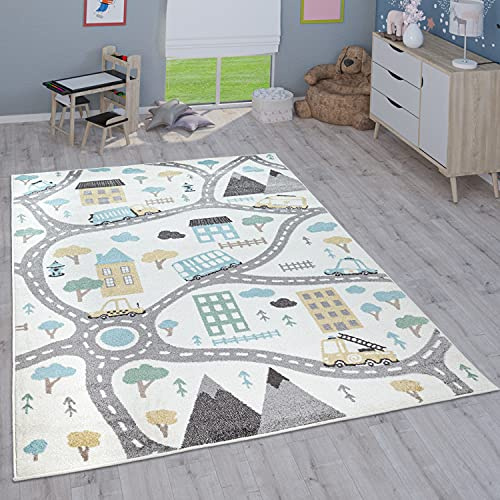 Paco Home Kinderteppich Teppich Kinderzimmer Mädchen Jungs Verschiedene Motive Und Größen, Grösse:133x190 cm, Farbe:Creme 3