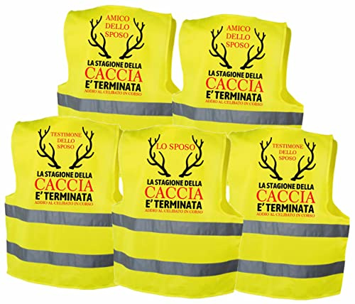 Colorfamily Pacchetto Gilet Addio al Celibato PERSONALIZZABILI: Sposo, Testimone, Complice e Staff dello Sposo – S/M, L/XL, XXL.