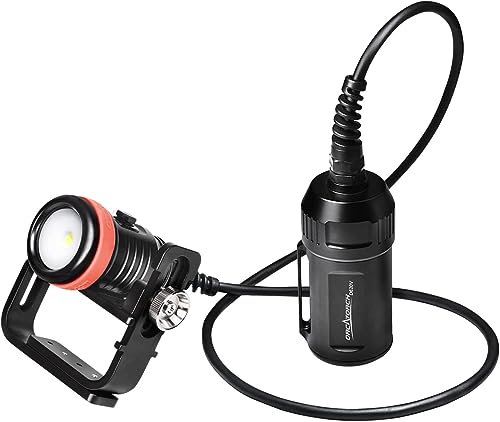 ORCATORCH D620 V Tauch-Video-Licht, max. 2700 Lumen, LED, 120 ° breiter Abstrahlwinkel, Unterwasser-Taschenlampe, Unterwasser-Taschenlampe, 150 Meter Tauchen, Fotografie, Licht mit 90 ° drehbarem