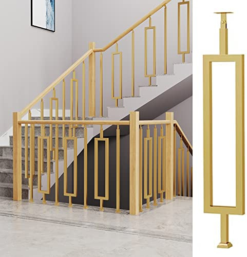 Gold Metal Spindles Stair Balusters Post, 1/4/5/8/10/15/20/25/30 Pack DIY Railing System Banister Column for Deck, Front Porch, Steps, Garden, Outdoor Stairs Remodeling ( Color : A 10Pack , Size : 95c