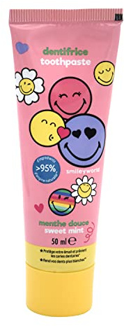 Smiley, Pasta de dientes para niños, sabor menta, flúor, 50 ml, TAKE CARE