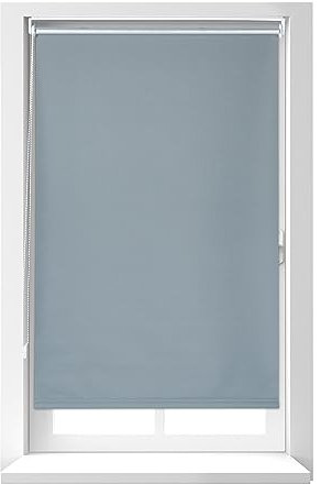 Relaxdays Thermorollo, ohne Bohren, Klemmfix, Kettenzug, 80x160 cm, Stoffbreite 76 cm, blickdichtes Klemmrollo, grau