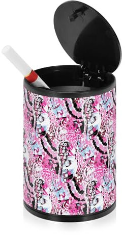 Aschenbecher für Zigaretten mit Deckel, aus Edelstahl, tragbar, Autozubehör, Aschenbecher mit Deckel für Küche, LKW, Hellviolett