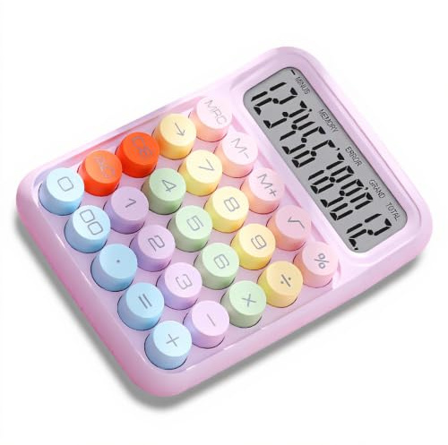 Bunter Elektronischer Taschenrechner, Spritzwassergeschützter Exquisiter Mechanischer Tastaturrechner für zu Hause für das Klassenzimmer (Purple)