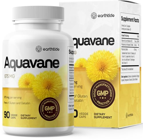 Aquavane Natural Diuretic Relief for Swollen Feet, Ankles, & Legs - Potent Herbal Water Pills for Water Retention, Swell No More with Powerful Extracts, Ideal for Reducing Leg & Foot Swelling
