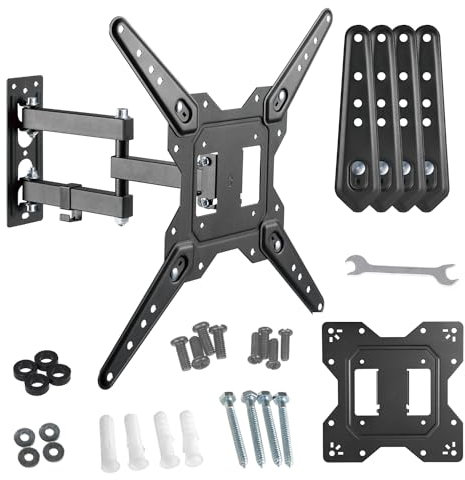 Maclean MC-701N Soporte de Pared para TV Soporte para Monitor QLED OLED LCD LED Televisores de 23-55, Carga máxima hasta 30 kg, Inclinable, VESA de 100x100 a 400x400