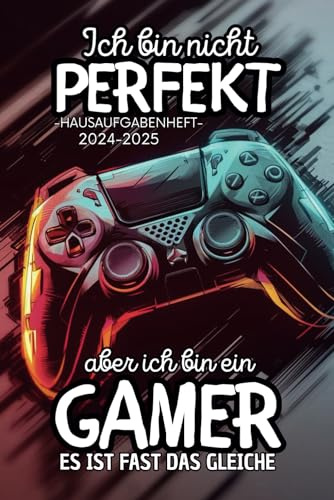 Hausaufgabenheft mit Datum: 1 Woche 2 Seiten , Schulplaner , Hausaufgabenplaner Grundschule , Schülerkalender , mit 2x Stundenplan | DIN A5 , Lustige Gamer