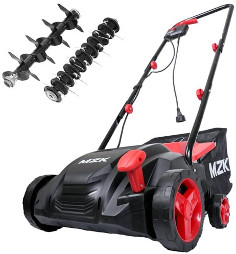 MZK 13-inch 12-Amp 2-in-1 Electric Dethatcher and Scarifier w/Removeable 8-Gallon Collection Bag 2311
