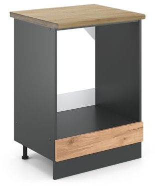 Vicco Herdumbauschrank R-Line, Goldkraft Eiche, 60 cm | ✓ Backofennische · AP Eiche inkl. · Höhenverstellbare Füße · ✓ Frei kombinierbar · Einfache Integration ✓