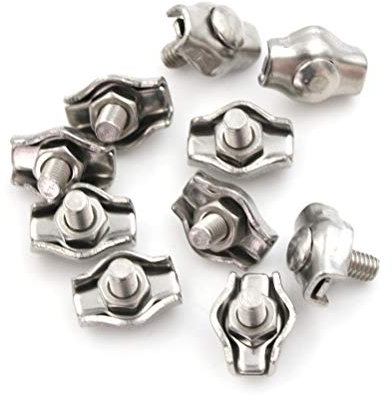 Drahtseil-Kabelklemmen, U-Bolzenbefestigung, 10 Stück/Los, Edelstahl-Drahtseil, Einzelklemmen, Spannschloss, Kabelklemmenbefestigung, Messschieber, komplettes Set, Größe M2, Drehklemmen, Drahtseilklem