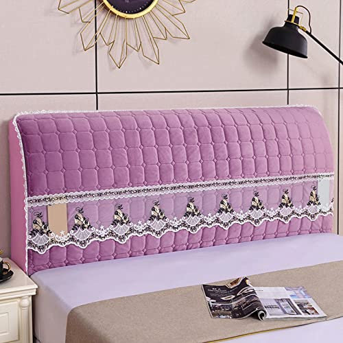 Bett kopfteil bezug Bettkopfteilbezug weicher Samt gesteppter Rückenlehnenbezug Kopfteilbezug Doppelbett Einzelbett Leder/Holz/Eisen Bettkopfteilbezug Dekoration Pink1-200cm