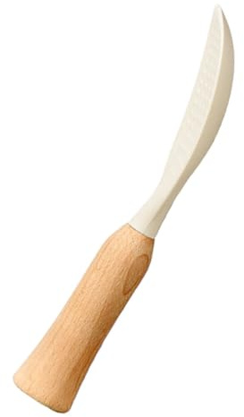 Amosfun Cucchiaio da Riso in Silicone con Manico in Legno, Multi-funzione per Mescolare e Servire, Utensile da Cucina Pratico Bianco per Uso Domestico