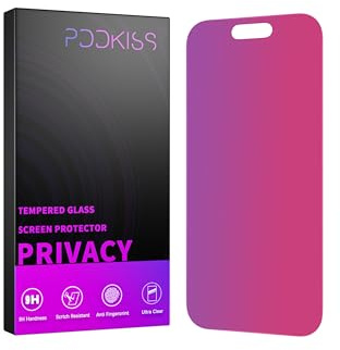 PDDKISS Compatible for iPhone 16 Plus/iPhone 15 Plus Privacy Screen Protector Tempered Glass 6.7 Inch, Pink Gradient Anti Spy Anti Blue Light HD Easy Installation