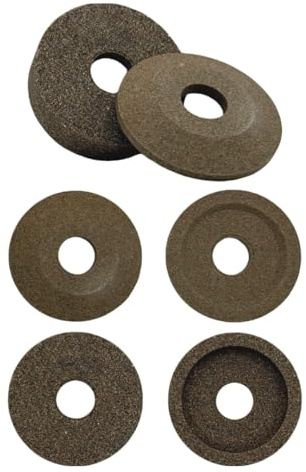 Coppia smerigli per affettatrice Ø51 mm – tazza grana grossa h15 mm + gradino grana fine h7 mm – foro 14,3 mm