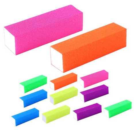 Bloques Pulidores de Uñas de Esponja Eva 12 Piezas para Manicura | Reutilizables y Ligeros, para Salón o Casa, Diseño Cómodo para Limado y Pulido de Uñas