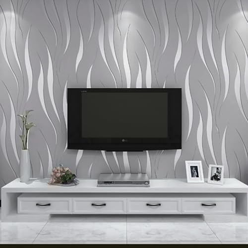 Trafagala Tapeten Vliestapete Grau Wohnzimmer Tapete Muster Wanddekoration tapete vlies flur schlafzimmer tapeten ideen Moderne Wallpaper 9,5 M X 0,53 M