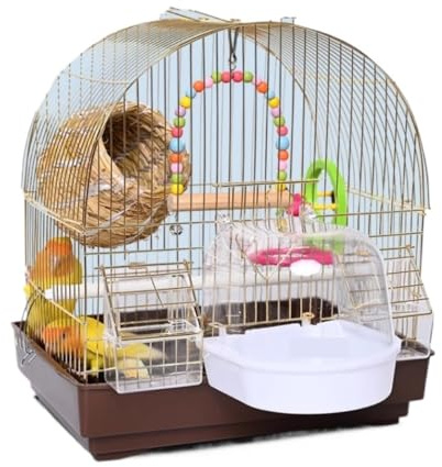 Papageienkäfig Vogelkäfig Aus Metall Mit Futternäpfen, Kleiner Vogelflugkäfig Für Papageien, Nymphensittiche Für Drinnen Draußen