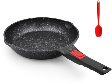 Bobikuke Antihaft Pfanne 26cm, Bratpfanne mit Abnehmbarem Griff Antihaftbeschichtung Wokpfanne für alle Herdarten (Schwarz)