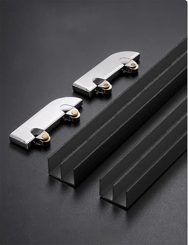 Thickened 5mm Acrylic Glass Sliding Door Track – Double Track Display Cabinet with Aluminum Alloy Track & Wheel Accessories for Showcases(170cm/67in)