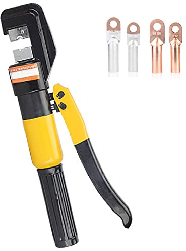 OZBME Hydraulic Cable Lug Copper and Aluminum Terminal Crimper Pliers 6/8/12t Crimping Tool with Steel Clamp Head Pressure Relief Valve Switch, 4-300mm2 Chrome-plated Mold ()