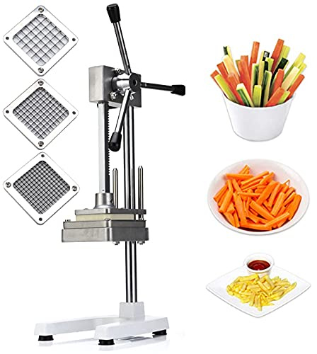 FHSLKXIM Affettatrice Manuale per Patatine Fritte, Affettatrice per Patate, Tritatutto per Frutta E Verdura da Cucina con 3 Lame in Acciaio Inossidabile per Taglio Rapido