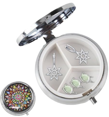 Xijobido Pastillero Portátil | Pequeña Caja Para Pastillas Con 3 Compartimentos,Almacenamiento De Suplementos Para Universidad Trabajo Viajes Coche Gimnasio Hotel